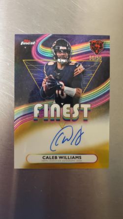 2025 Topps Finest Caleb Williams Gold Auto 50/50 SP #FA-CW Chicago Bears NFL