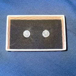 Moissanite Halo Stud Earrings