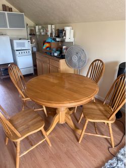 Solid wood table and chairs