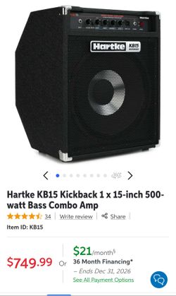 Hartke Kickback KB15 s a 500-watt