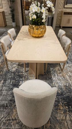New Beautiful Ash Wood 7 Pc Dining Collection