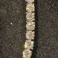 925 SILVER - 8 inch - 3mm  - MOISSANITE TENNIS BRACELET - CTTW 5.68