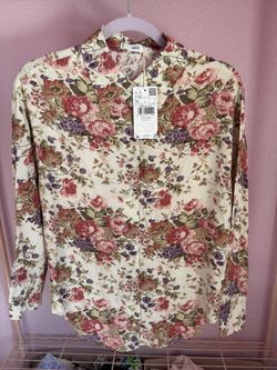 Size 2 flower print button up shirt