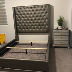 Bed Frame And Nightstand 