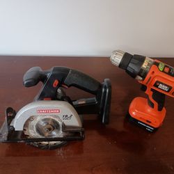CRAFTSMAN 19.2_ VOLT Circular Saw! Cordless BLACK & DECKER 12V DRILL -