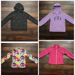 Little Girl Clothes Bundle Hoodies And Fleece Sweaters Size M 7/8