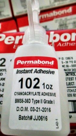 Permabond cyanoacrylate.