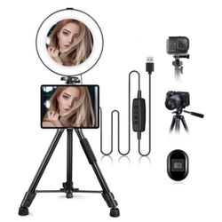 10.2" Selfie Ring Light with Stand & iPad/Phone Holder