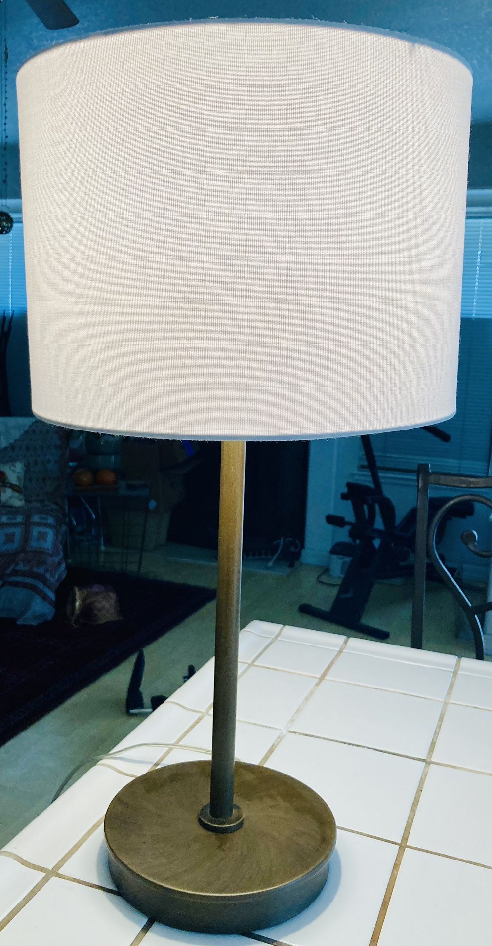 Bronze look 24” high Lamp with NEW lampshade