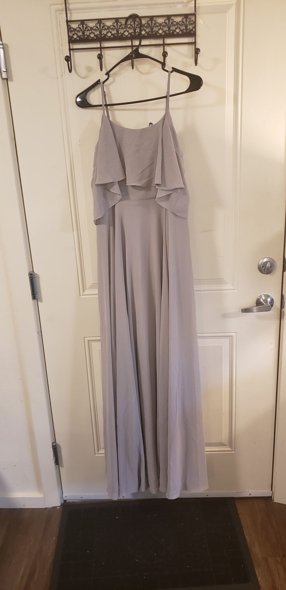 Size large. Brand new grey formal dress.