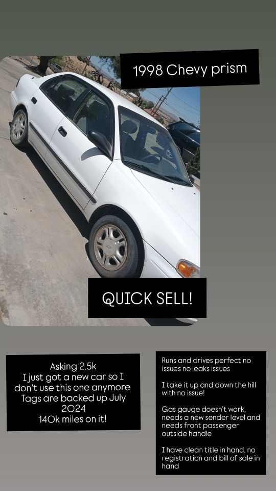 1998 Chevy Prism