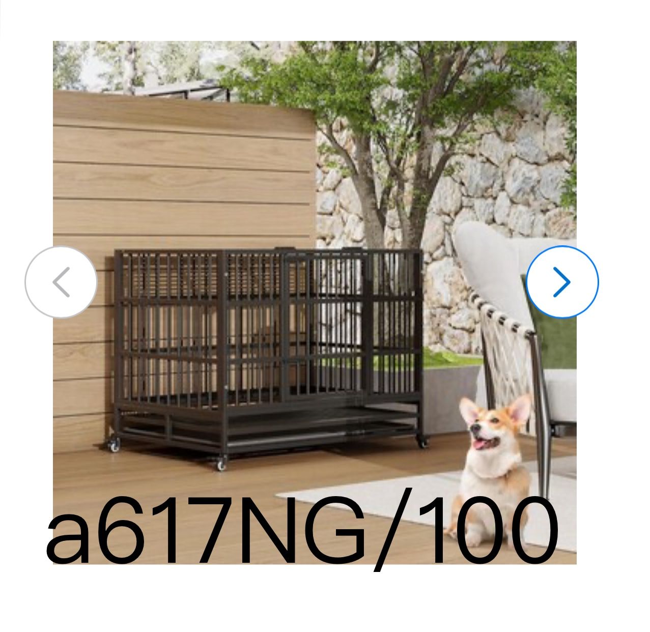 🔥42 Inches Folding Dog Crate with Wheels Large Heavy Duty Metal Dog Kennel with Double Door and Removable Tray Indoor Pet House for Small Medium Bree