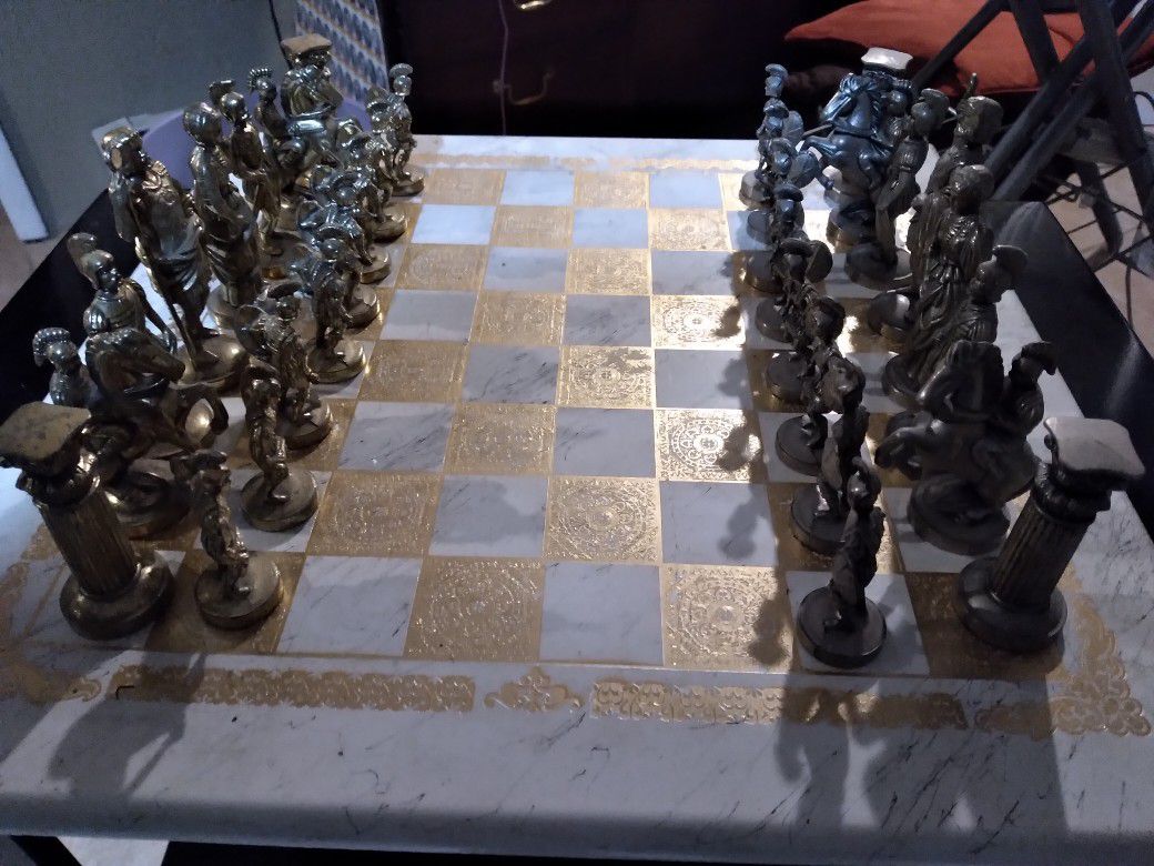 Greek Spartan  Iron Chess Set
