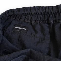 Giorgio Armani men’s silk pants in Black with elastic waistband size IT 48 US small
