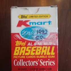 1982 Kmart 20th Anniversary Topps Baeeball Picture Cards Bubble Gum Little Box