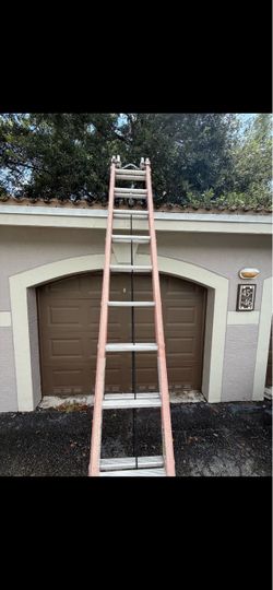 WERNER 24' Professional Fiberglass Extension Ladder + Aluminum Utility Hooks