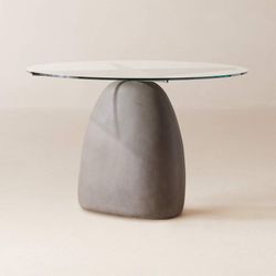 CB2 grey concrete/stone base dining table for 4