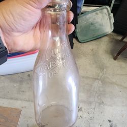 Illiana Dairy Co. Vintage Quart Round Glass Milk Bottle