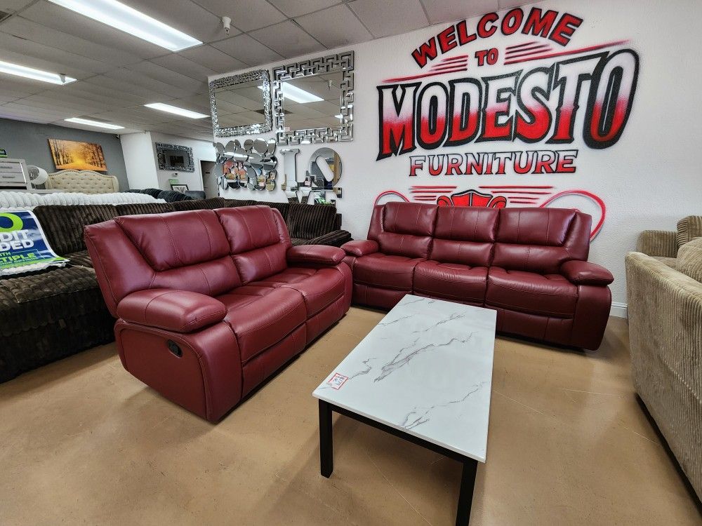 Red Sofa And Loveseat RECLINERS. BLACK AVAILABLE TOO