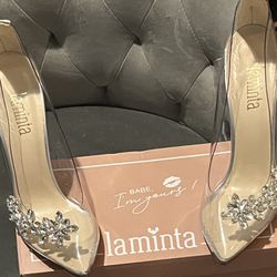 Clear Pumps With Crystals (size 39)