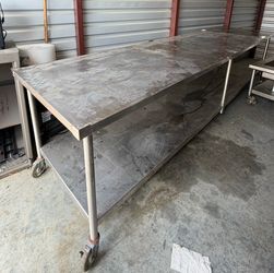 (2) 16’ Stainless Steel Tables