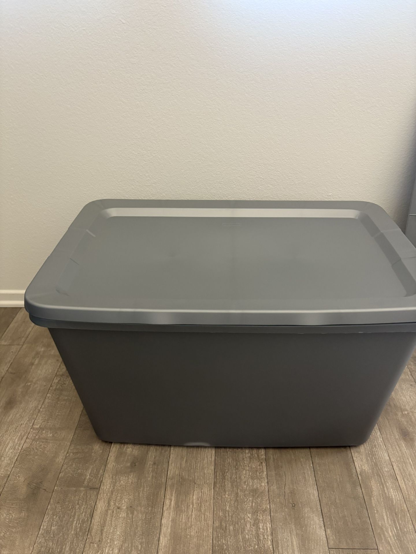 Sterilite Large Storage Bin, 18 Gallon Plastic Storage Container with Snap-On Lid, Gray