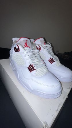 White red metallic red Jordan’s retro 4