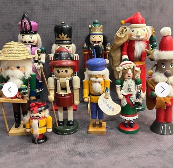 All 10 Wood Nutcrackers Lot - Unique Collection! 🪵✨