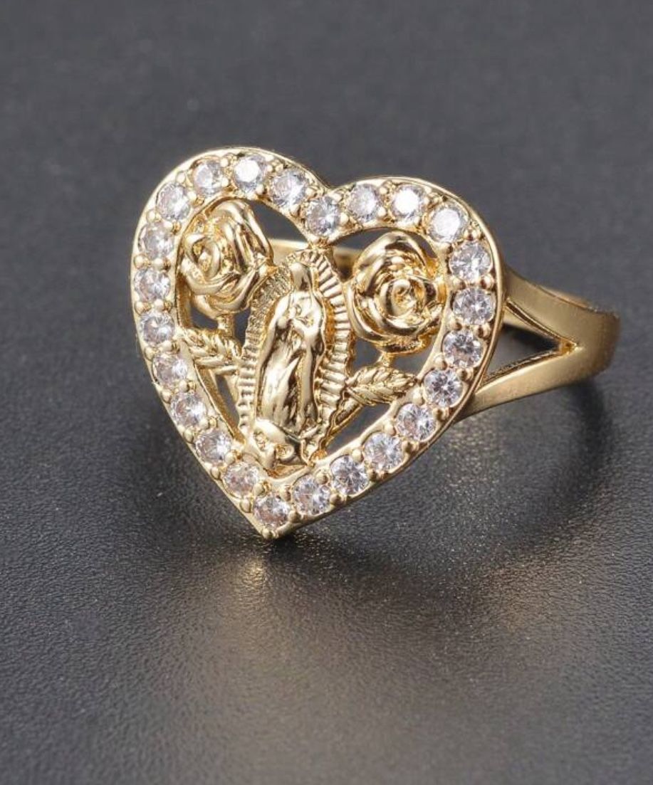 14K Gold Plated Virgencita Virgin Ring