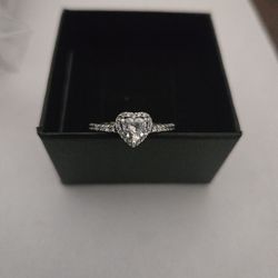 Size 7 Pandora 54mm Sterling Silver Heart Ring