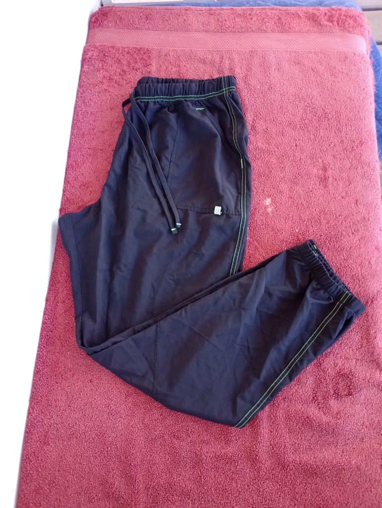 Scrubstar Pants Adult XL Black Active Tapered Leg Drawstring Medical Uniform