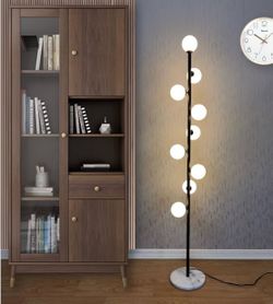 Modern Creative Black Floor Lamp for Living Room,Bedroom,Office,Globe High Pole Standing Lamp, Tree Lamp,9 Bulbs Included