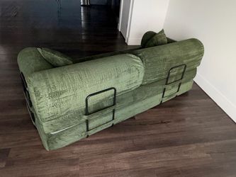 Brand New Never Used Green Convertible Boneless Sofa with Cushions