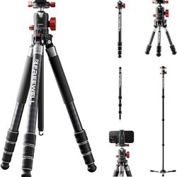 The Real Multi-Tripod 5-in-1- Carbon Fiber Design for Cameras & Smartphones, Tripod, Monopod, Trekking Pole, Desktop Mode – Up to 20kg Payload