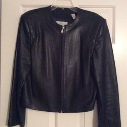 Lord & Taylor SUPER SOFT Black Leather Women’s Jacket Fully Lined - Size 8