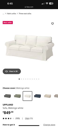 Sofa Ikea White With Extra Beige Set For Changing