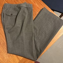 Women’s Dress Pants Slacks Trousers Gray Wide Leg Flat Front Ann Taylor 2Petite