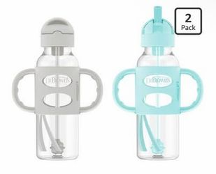 Dr. Brown's Milestones Narrow Sippy Straw Bottle, 2 Pack