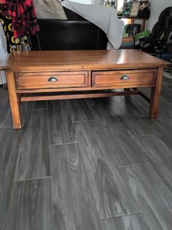 Wood coffee table