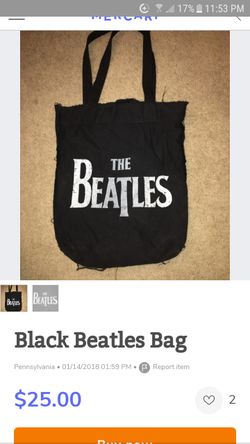 The Beatles black tote bag