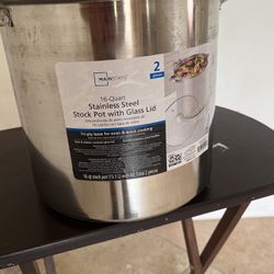 16 Quart Stainless Steel mainstay Stock Pot With No Lid 5 Dollars