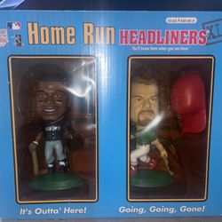 Vintage 1998  MLB Home Run Headliners XL  Ken Griffey Jr & Mark McGwire NIB w/hats
