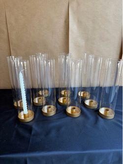 Hurricane glass taper candle holders (11)