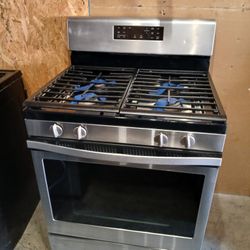 WHIRLPOOL 30" STAINLESS STEEL 4 BURNER GAS STOVE WITH CONVECTION OVEN 