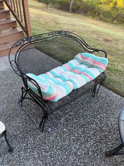 Metal Rocking Patio Loveseat with Cushion