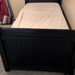 Full Size Trundle Bed With Mattresses And Bookshelf