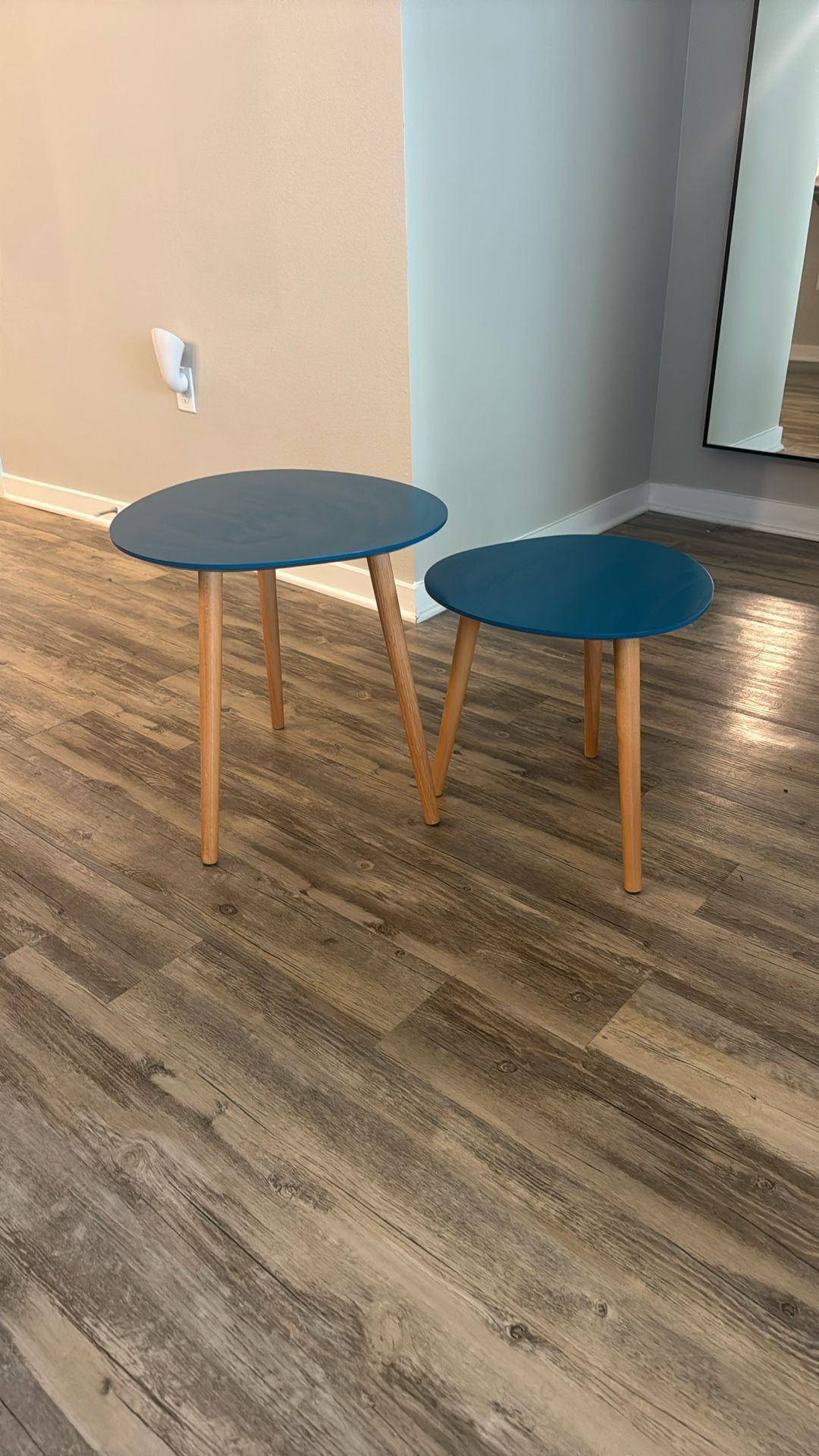 Nesting End Tables, Blue / Natural (SET)