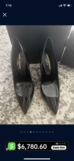 Ysl Saint Lauren pumps, black and gold