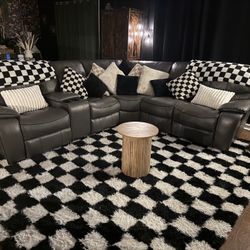 Grey Electrical Reclining Sectional 