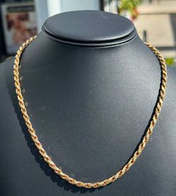 Jewelry 10k solid yellow gold Rope necklace chain 24.00" 3.75mm w lobster lock